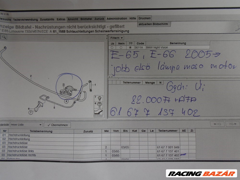 [GYÁRI ÚJ] BMW - Lámpa mosó motor Jobb első / E65, E66 , 7-es 3. kép